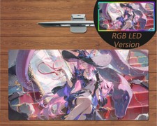 Anime RGB LED Large Mouse Pad Honkai Star Rail Jade Gaming Mat Mousepad Gift
