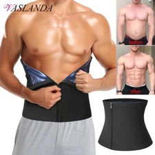 Men's Sweat Waist Trainer Sauna Gym Belt Slimming Body Shaper Fitness Girdle US