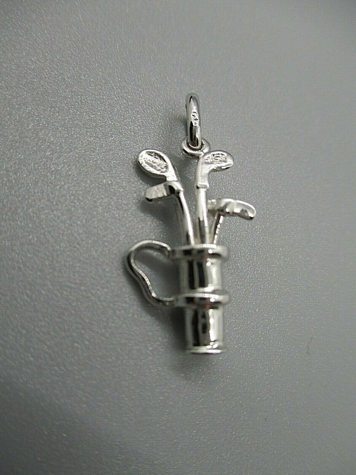 925 sterling silver golf bag pendant charm 2.3g