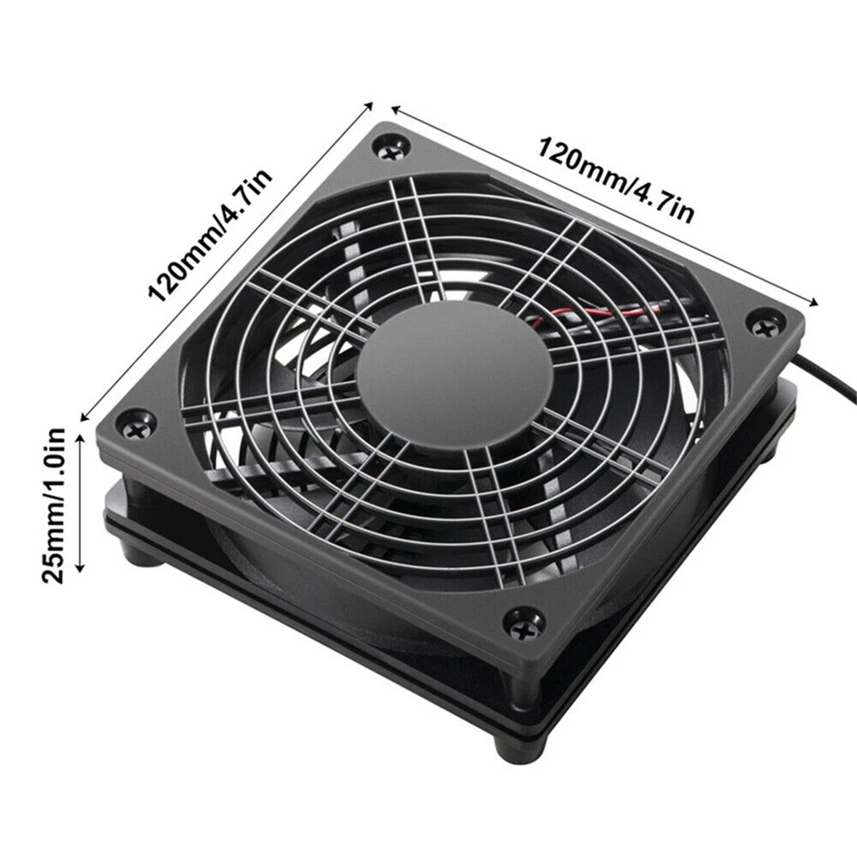 2500RPM USB Cooling Fan Stand Silent Cooler 120mm for Router Modem Cable TV Box - Image 4 of 4