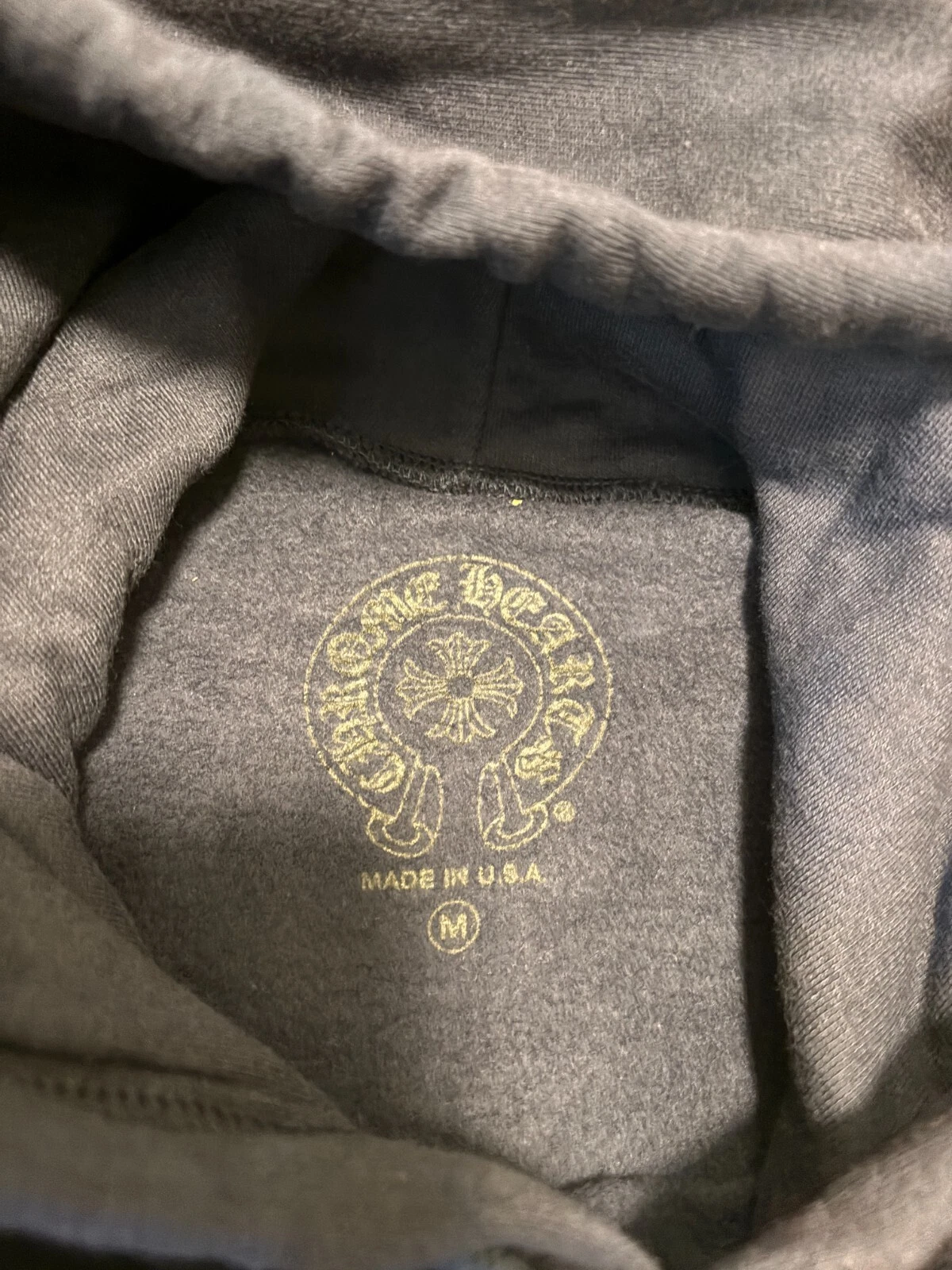 CHROME HEARTS 【100% Autentico】 Felpa con cappuccio manica floreale a ferro di cavallo cuori cromati taglia M