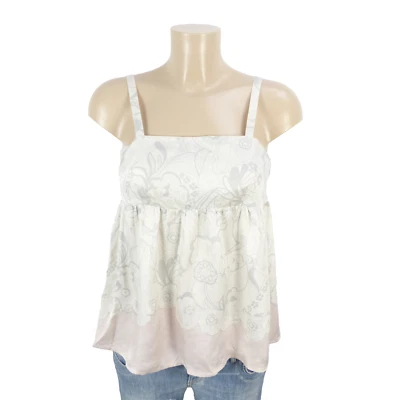 SEE BY CHLOÉ Top Blusen-Shirt Babydoll Flower Rosa Grau Gr. 36 S (DG10) - Bild 1 von 4