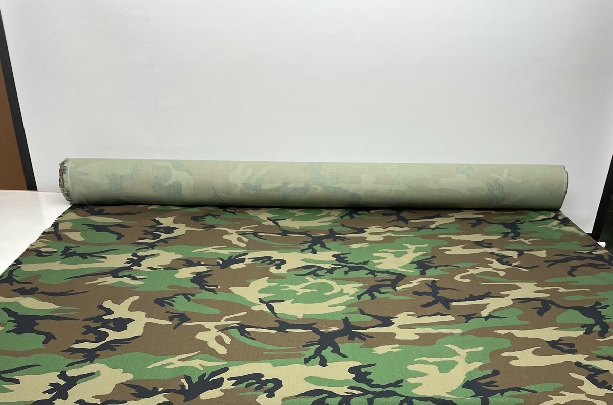 WOODLAND GREEN NY/CO TWILL CAMOUFLAGE FABRIC MILITARY DWR
