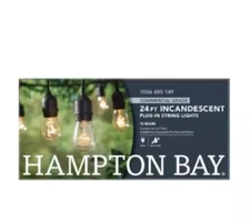 HAMPTON BAY 12💡 24ft. Indoor/Outdoor Incandescent Edison Bulb String Light
