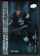2021-22 UD Black Obsidian Kole Lind Rookie /349 #OR-25 Seattle Kraken
