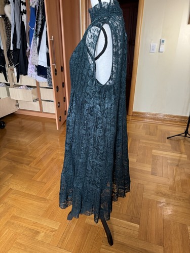Chloe See By Chloe Lace Cocktail Dress Sz 44 USA Sz 12 Floral Forest Green - Picture 11 of 23