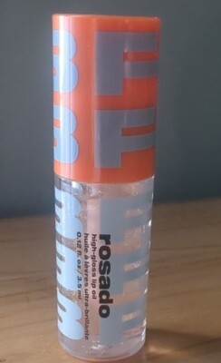 Beauty For Certain Rosado High-Gloss Lip Oil Clear With Gold Shimmer New/Sealed