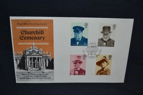 GB first day cover 1974 Churchill with scarce RAF Honington 1874 cancel.