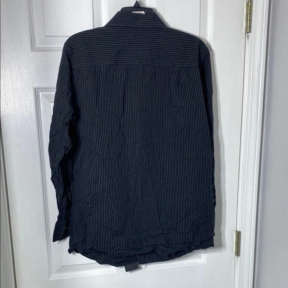 Camisa informal negra con botones Alfani calce relajado, A-023 Foto 3 de 3