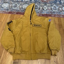 Snap On Tools Canvas Jacket Mens XL Quilted Insulated Hooded Workwear Coat