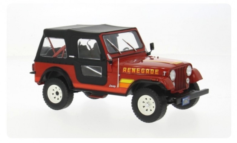 Jeep CJ-7 Renegade 1980 rouge Whitebox WHT1124267 voiture miniature 1/24 diecast métal