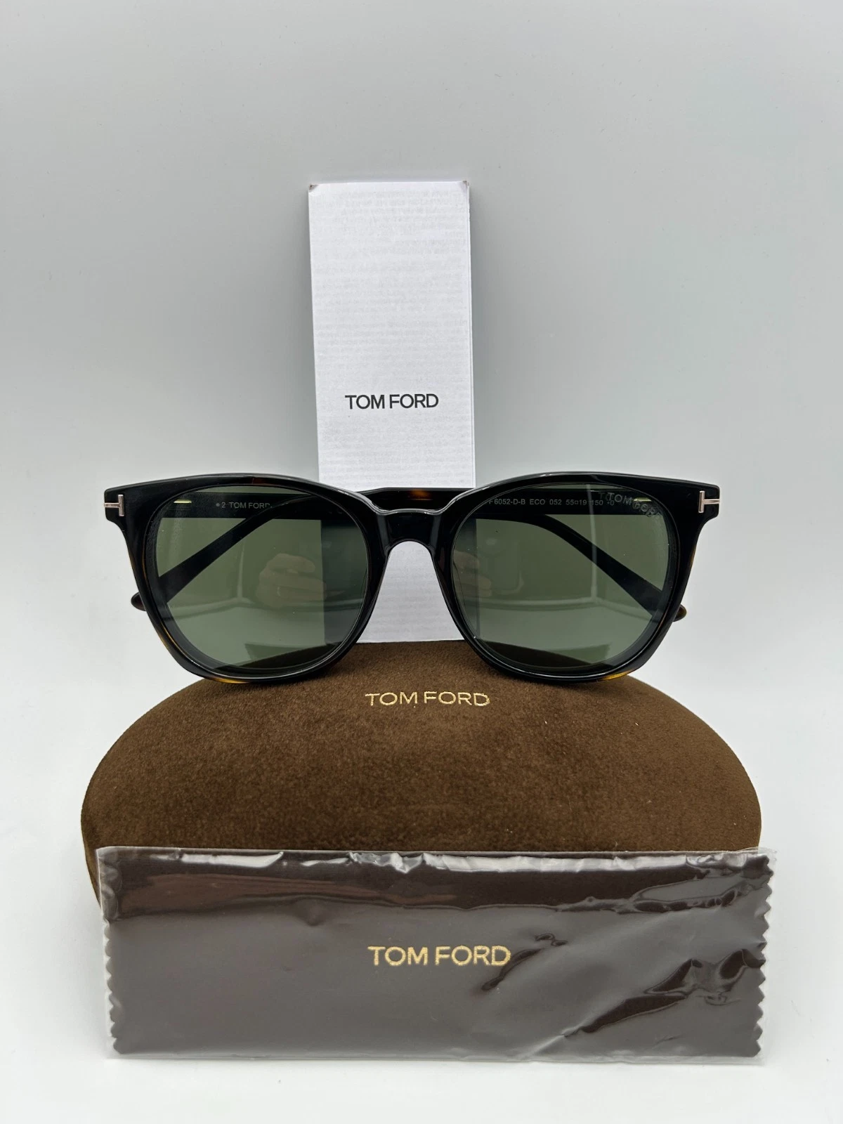Tom Ford — Tom Ford Sunglasses TF6052 D B 052 Tortoise Gray 55 Clip on Blue light