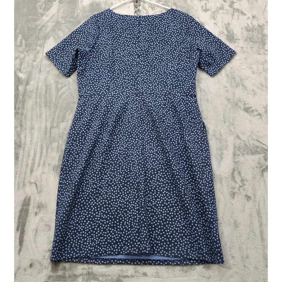 Lands End Dress Womens 16W Blue Polka Dot Short Sleeve Ponte Knit Sheath Stretch - Image 3 of 4