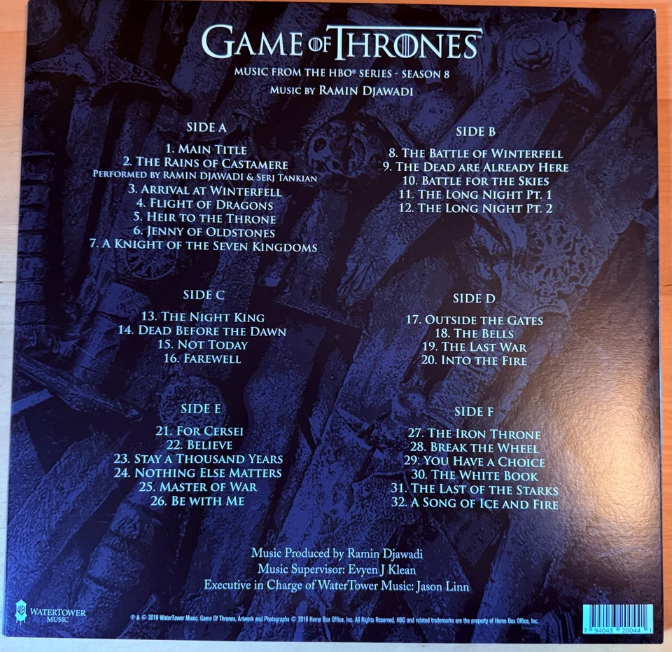 Game Of Thrones - Season 8 - Soundtrack - Triple Vinyl -Ramin Djawadi - Black LP - Image 4 of 4
