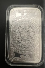 5 oz. Aztec .999 Fine Silver Bar - Cuauhtemoc Aztec Calendar Design - Bullion 43.19 per troy oz