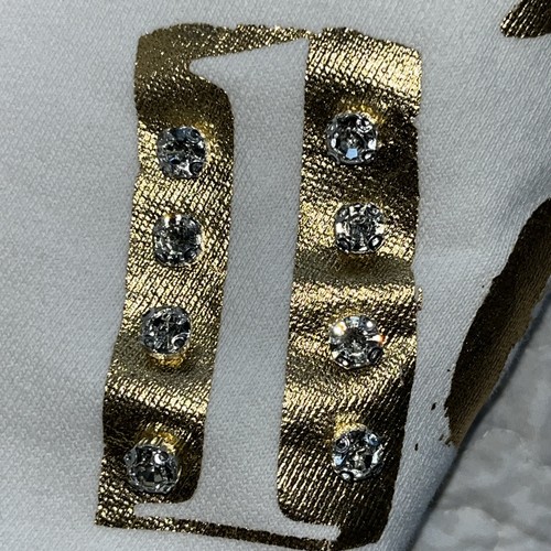Zara Girls PULLOVER Size 13/14 White Sweatshirt w/Gold Print Studs❤️& Crystals - Picture 19 of 23