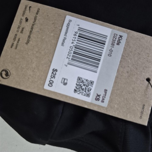 Nike Shirt Kids XS Black Short Sleeve Dri-FIT Swoosh Logo Athletic Lightweight - Picture 2 of 6