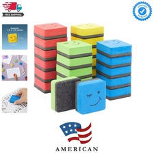 Whiteboard Student Erasers - 24-Pack, Square Magnetic 2 x 0.8 in, Smiley Face...