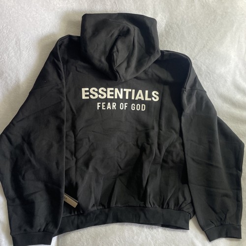 Fear of God Essentials Black White Letter Hoodie RARE. Size XL. Brand New W/Tags