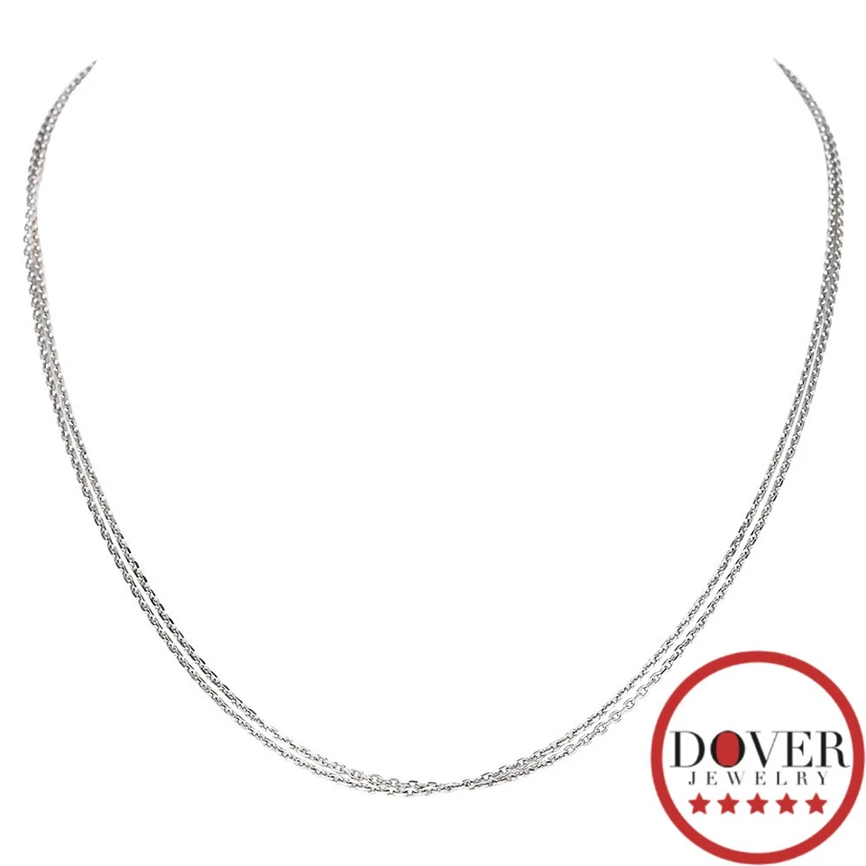 Chopard 18K White Gold 16.5" Multi Row Chain Necklace 6.6 Grams NR - Image 2 of 4
