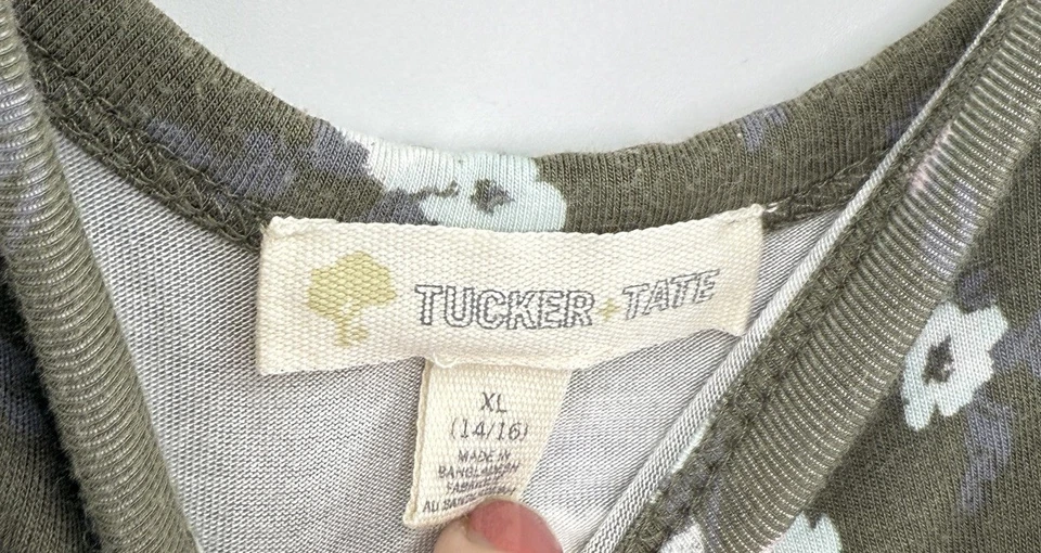 Mono mameluco floral verde para niña Tucker & Tate talla XL 14/16 elástico cómodo Foto 4 de 4