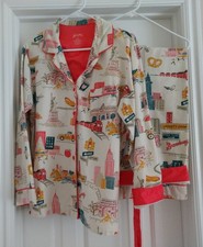 Nick and Nora 100 Cotton NYC Flannel Pajama Set L