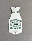 VINTAGE MONTROSE MILK BOTTLE FARM PORCELAIN SIGN CAR GAS TRUCK OIL MOTORCYCLE