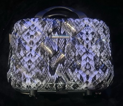 Marcy McKenna Travel Hard Side Beauty Case Black White  W/handle &shoulder Strap