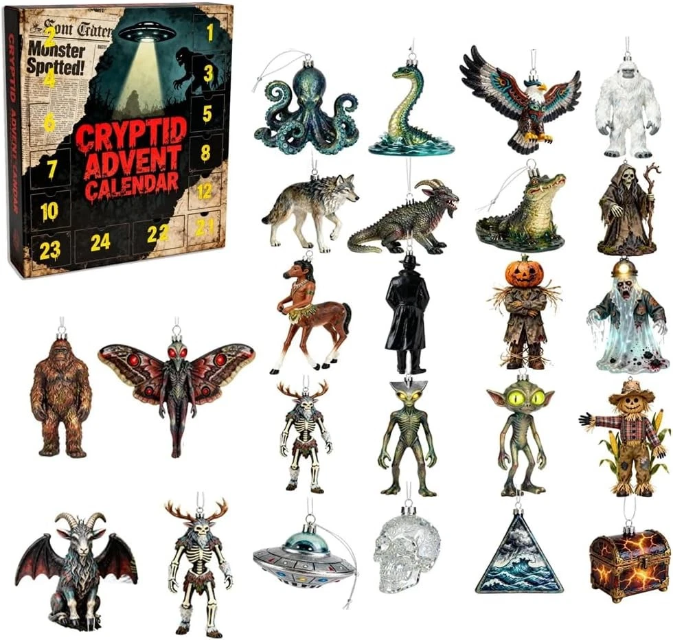 Acrylic Advent Calendar Blind Box Mysteries of the Unknown 2025 Cryptid 24 Days of Monsters Legend