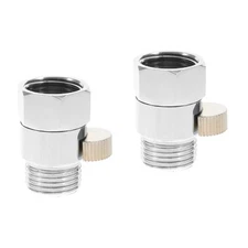 2 Pack Shower Adapter Water Shut off Valve Diverter Control Outlet