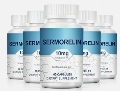 Sermorelin Research Peptide, 10MG Research Grade Capsules, 99% Purity - 60 Ct