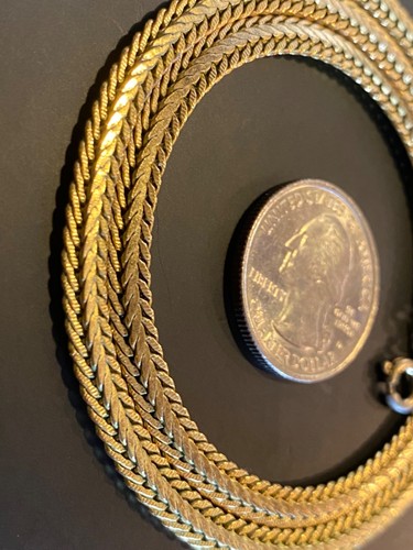 VTG 14k GOLD GODG Gold over Dental Gold Fish Bone Chain Necklace 19” 17grams - Picture 7 of 24