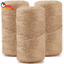 984 FT Natural Jute Twine, 3Ply Thin Ribbon Hemp Twine for Gardening, Plant, Gif