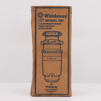 #ad Whirlaway Model 191 Turbine Series 1 3 HP High Speed Garbage Disposal NIB $68.99