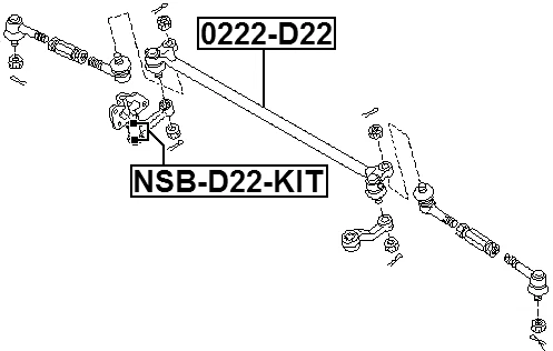 Barra de amarre de dirección FEBEST 0222-D22 OEM 48560-3S525 Foto 2 de 3
