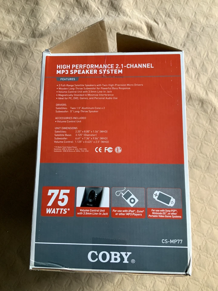 Coby High Performance 2.1-Channel MP3 Speaker System CS-MP77 - Image 3 of 4