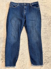 Gap Jeans Womens 33/16S High Rise Jegging Blue Denim Stretch Raw Hem Dark Wash