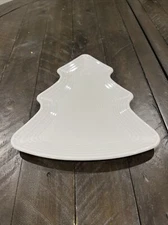 FIESTA Christmas 10" White Tree Plate Serving Platter HOLIDAY Cookie