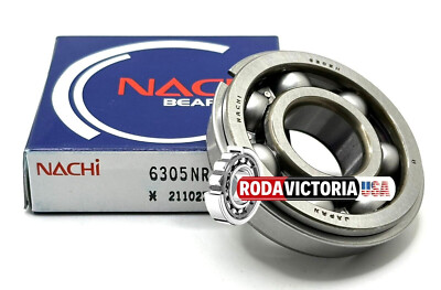 NACHI JAPAN 6305 NR DEEP GROOVE BALL BEARING OPEN, NO SEALS+SNAP