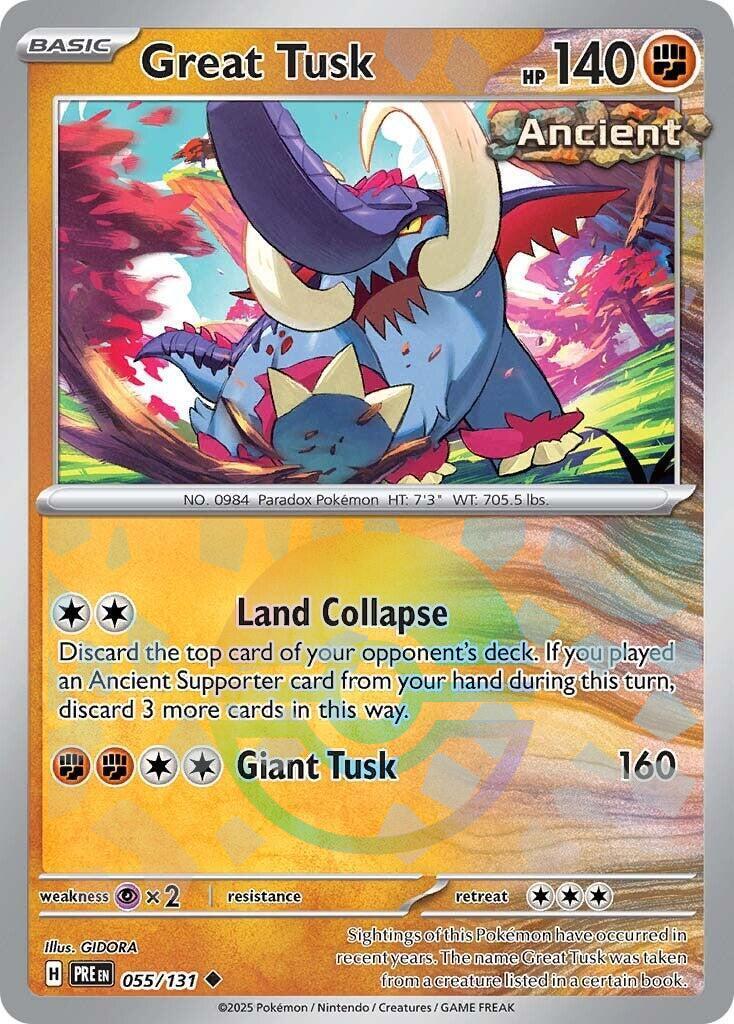 Great Tusk 055/131 Prismatic Evolutions for sale | eBay