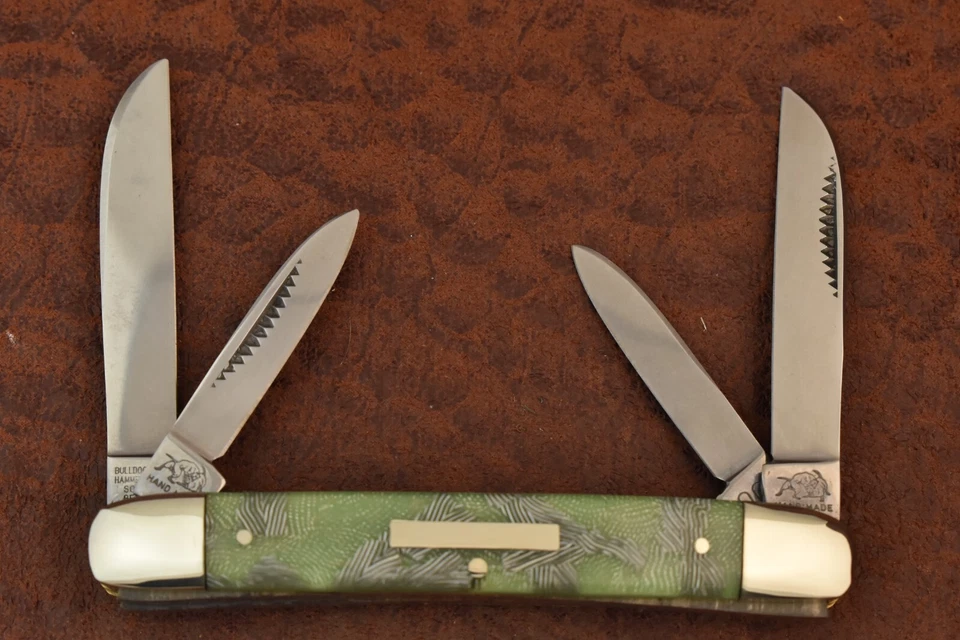 Faca de congresso BULLDOG BRAND SOLINGEN ALEMANHA VERDE NÉVOA CELULÓIDE 2004 (16910) - Imagem 2 de 4