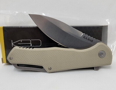 Ka-Bar Titanium & G10 Handle Jarosz Framelock Folding Knife 3.5'' AUS-8A Steel 