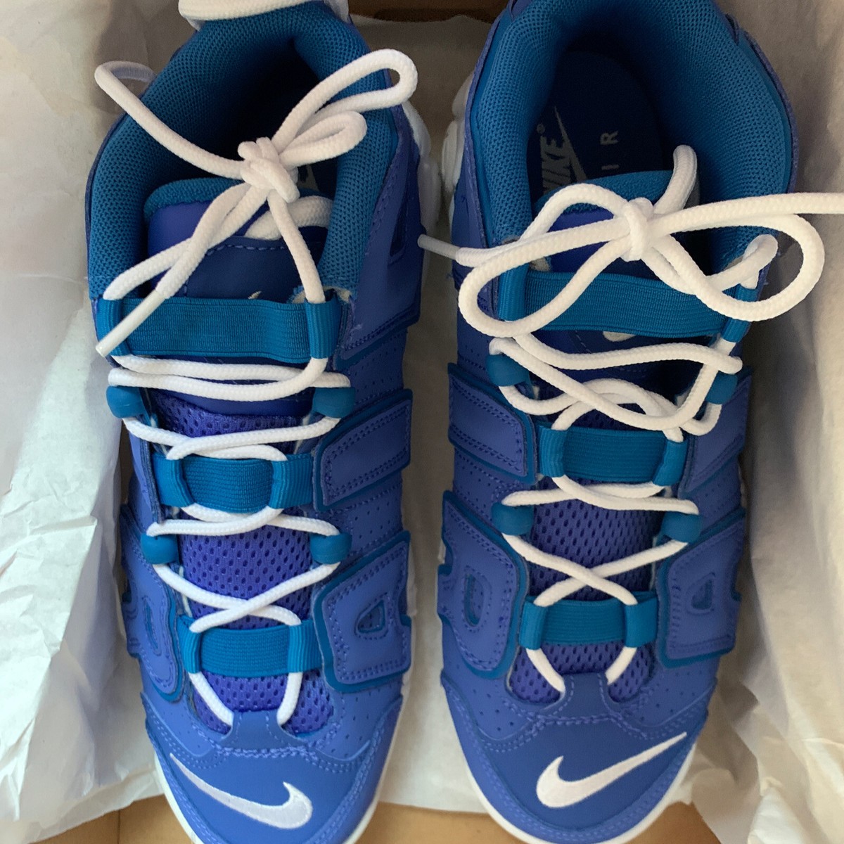 NIKE AIR MORE UPTEMPO (GS) MEDIUM BLUE/WHITE DM1023-400 Youth Sz