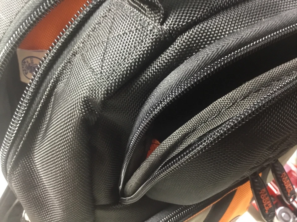 TRADESMAN 55421BP-14 Tool Bag Orange Black Back Pack Electrician Plumber Repair - Image 4 of 4