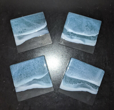 Resin Beach Coasters | Coasters Set of 4 | Wave Coasters