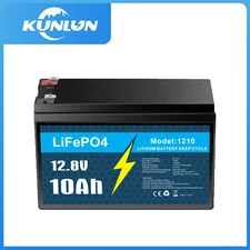 12V 10Ah LiFePO4 Lithium Iron Phosphate Deep Cycle Rechargeable Battery Boat RV