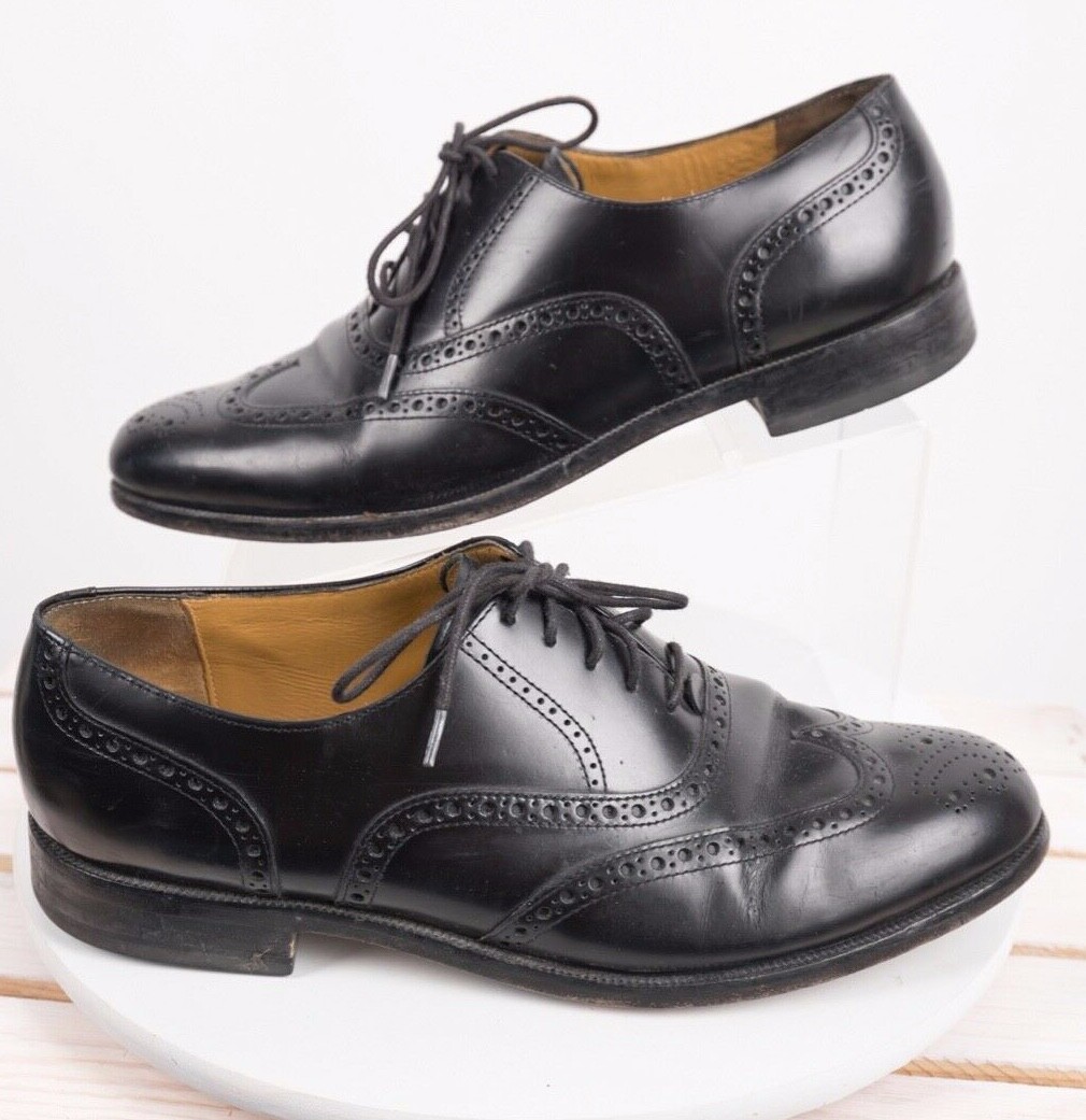 Cole Haan Mens Brogue Dress Shoes Sz 10 D Black Wing Tip  display picture 2