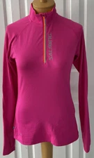 Salming Womans Cool Feel Long Sleeve 1/4 Zip Pull Over Jacket Pink Size Small