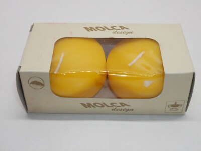 Molca Designs Yellow Unscented Round Floating  Candle Made In Netherlands 2 Pack