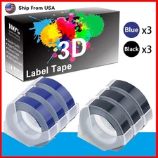 (3Blue+3Black) LabelTape Fit For Dymo 814580 Dymo 15447 Label Makers